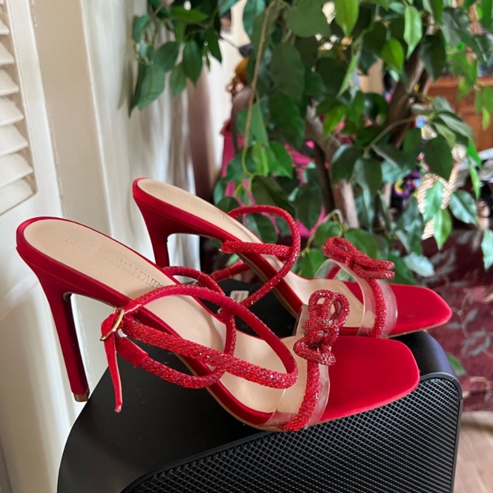 Elegant Red Strappy Heels